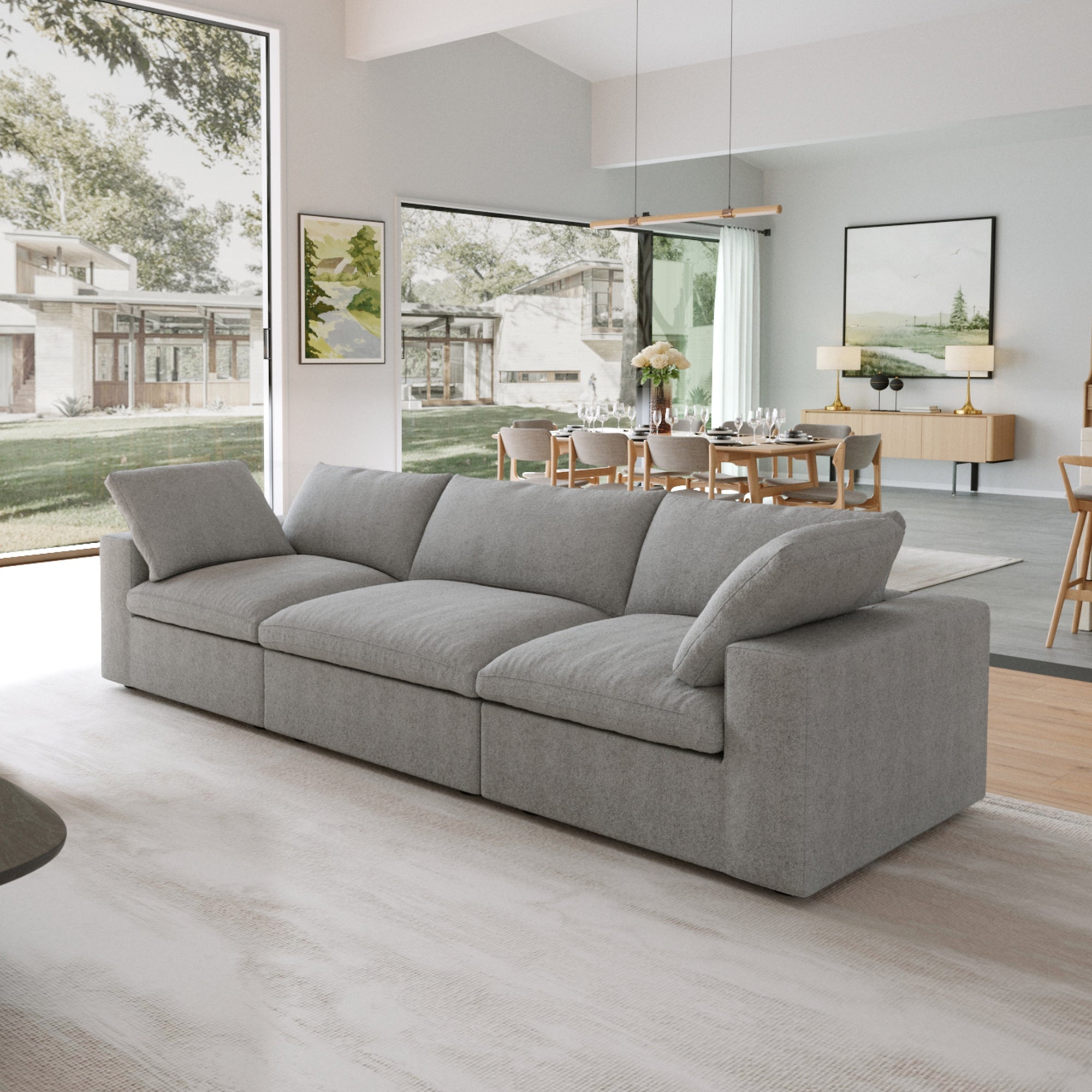 DOMUS Classic Modular 3-Seater Sofa in Gray