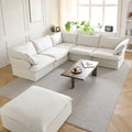 DOMUS Luxe Modular 5-Seater Corner Sectional + Ottoman in White