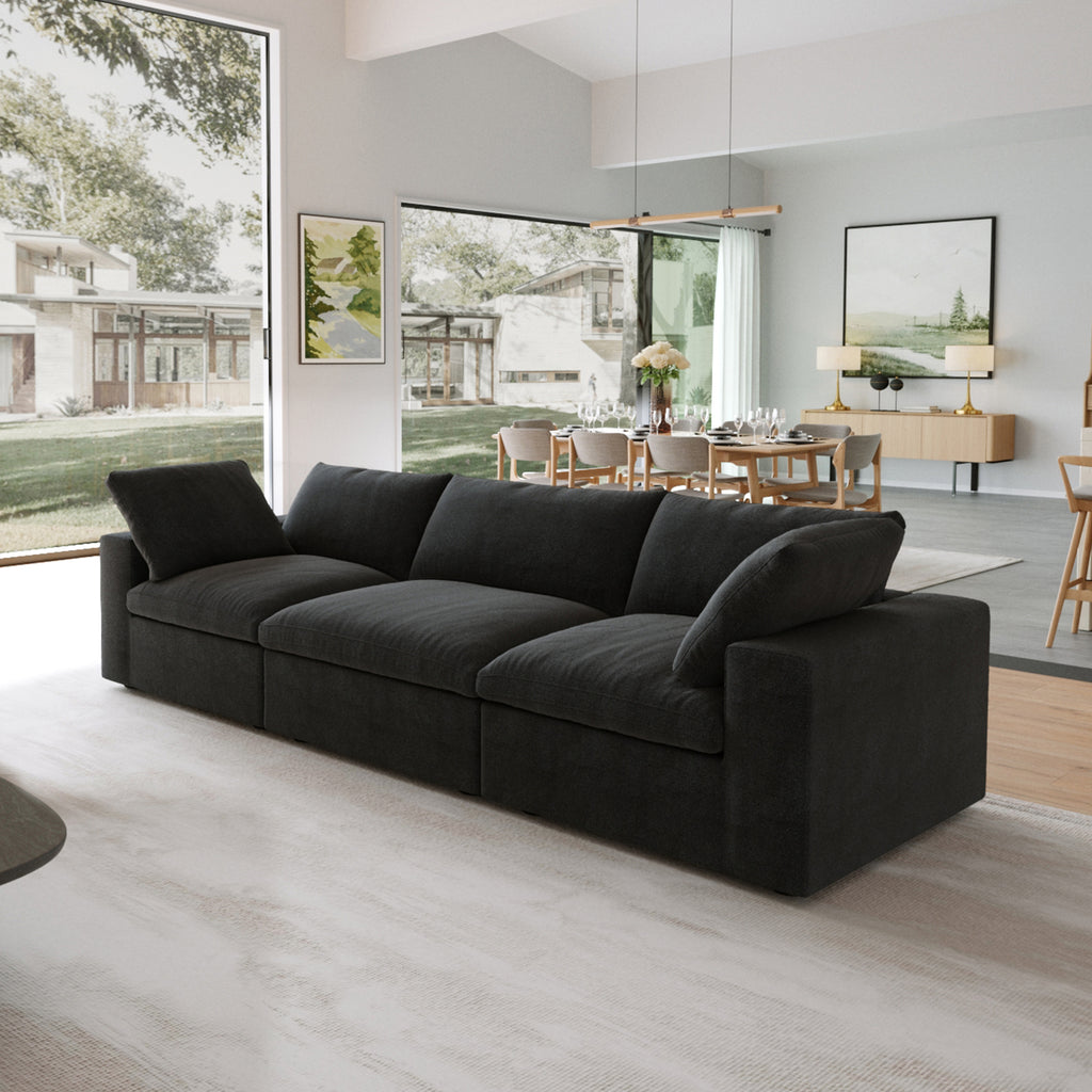 DOMUS Classic Modular 3-Seater Sofa in Black