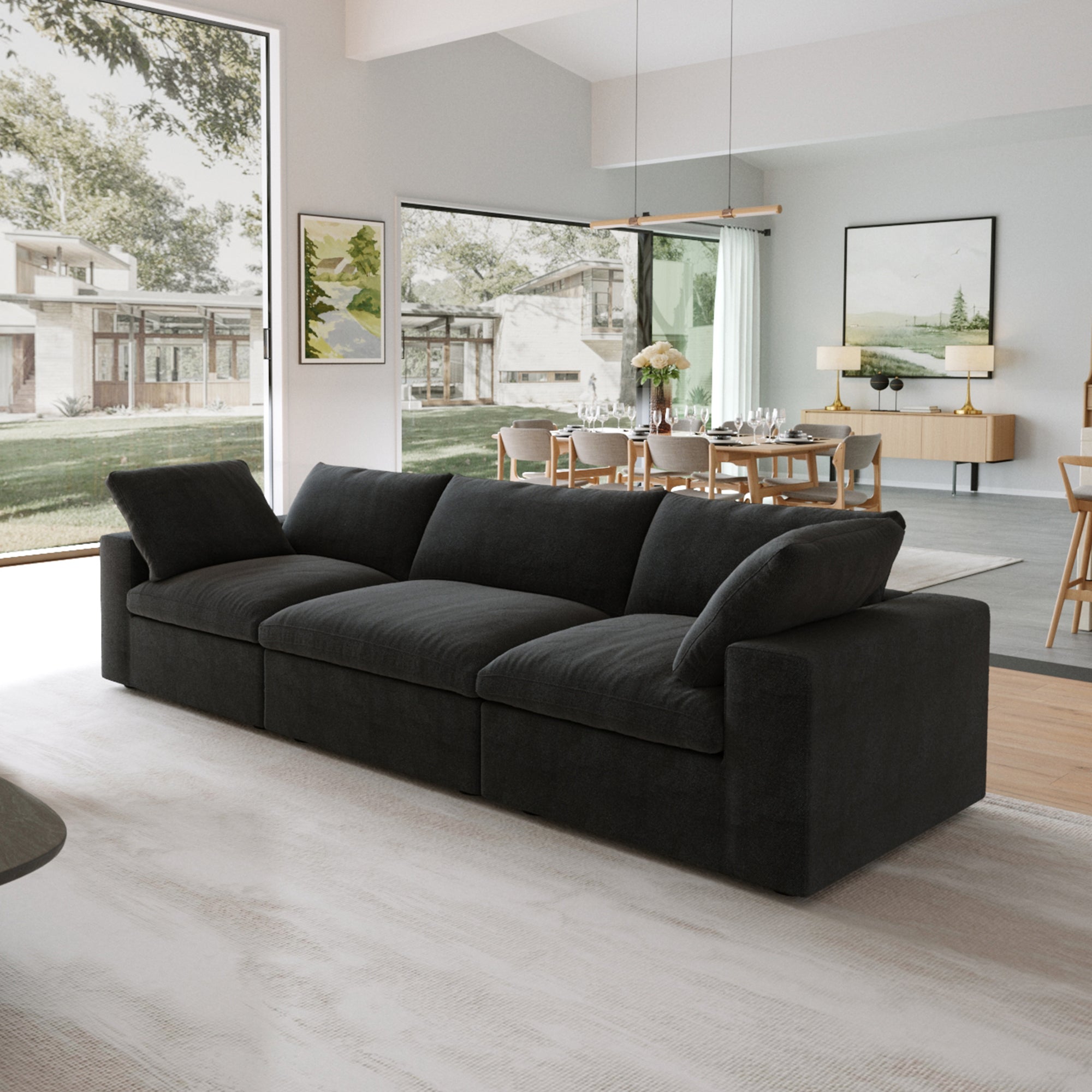 DOMUS Classic Modular 3-Seater Sofa in Black