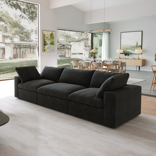 DOMUS Classic Modular 3-Seater Sofa in Black