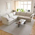 Slipcovers Only - DOMUS Luxe 5-Seater Corner Sectional in Beige CloudWeave™