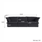 DOMUS Luxe Modular 3-Seater Sofa in Black