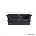 DOMUS Luxe Modular 2-Seater Sofa in Black