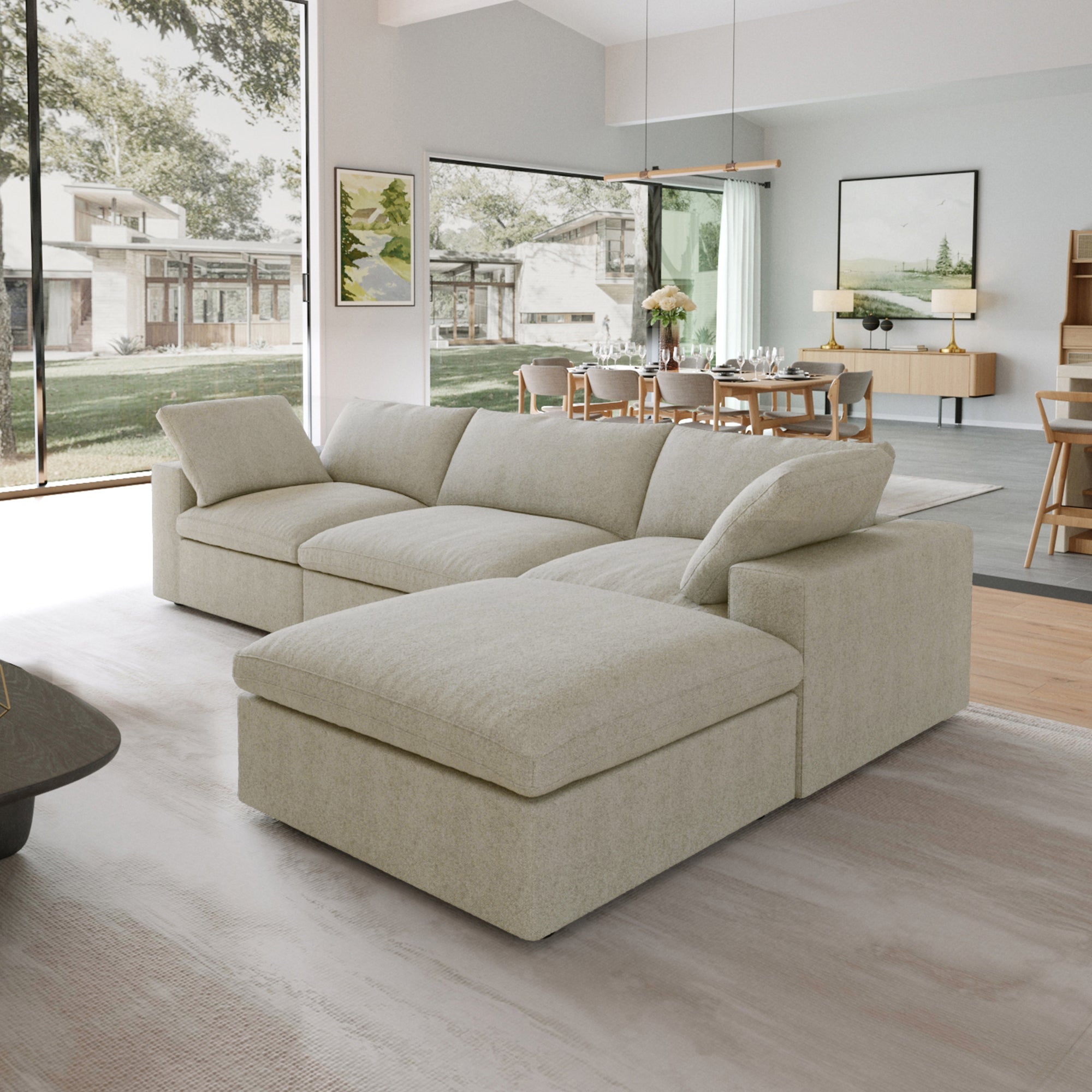 DOMUS Classic Modular 3-Seater Sectional in Khaki