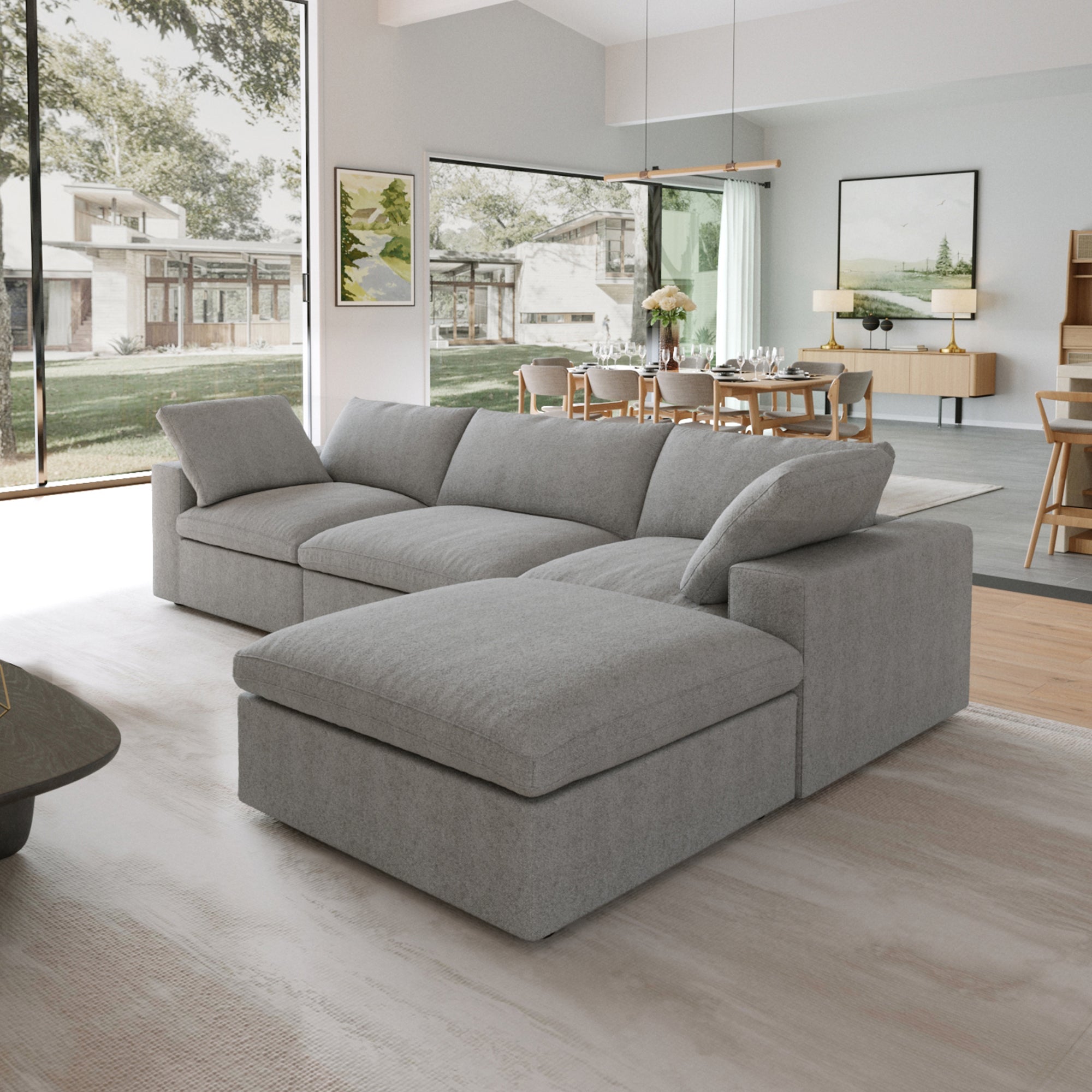 DOMUS Classic Modular 3-Seater Sectional in Gray