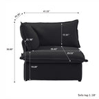 DOMUS Luxe Modular Right Arm Module in Black