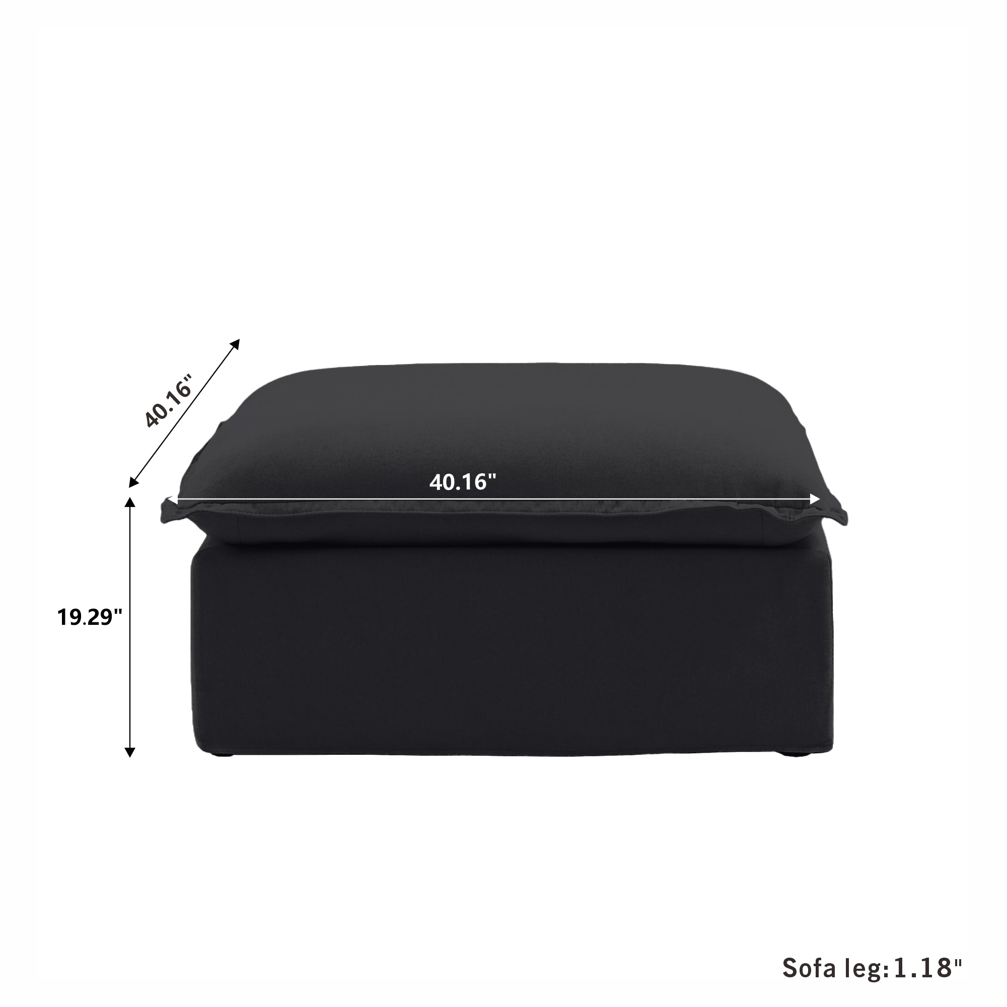 DOMUS Luxe Modular Ottoman Module in Black