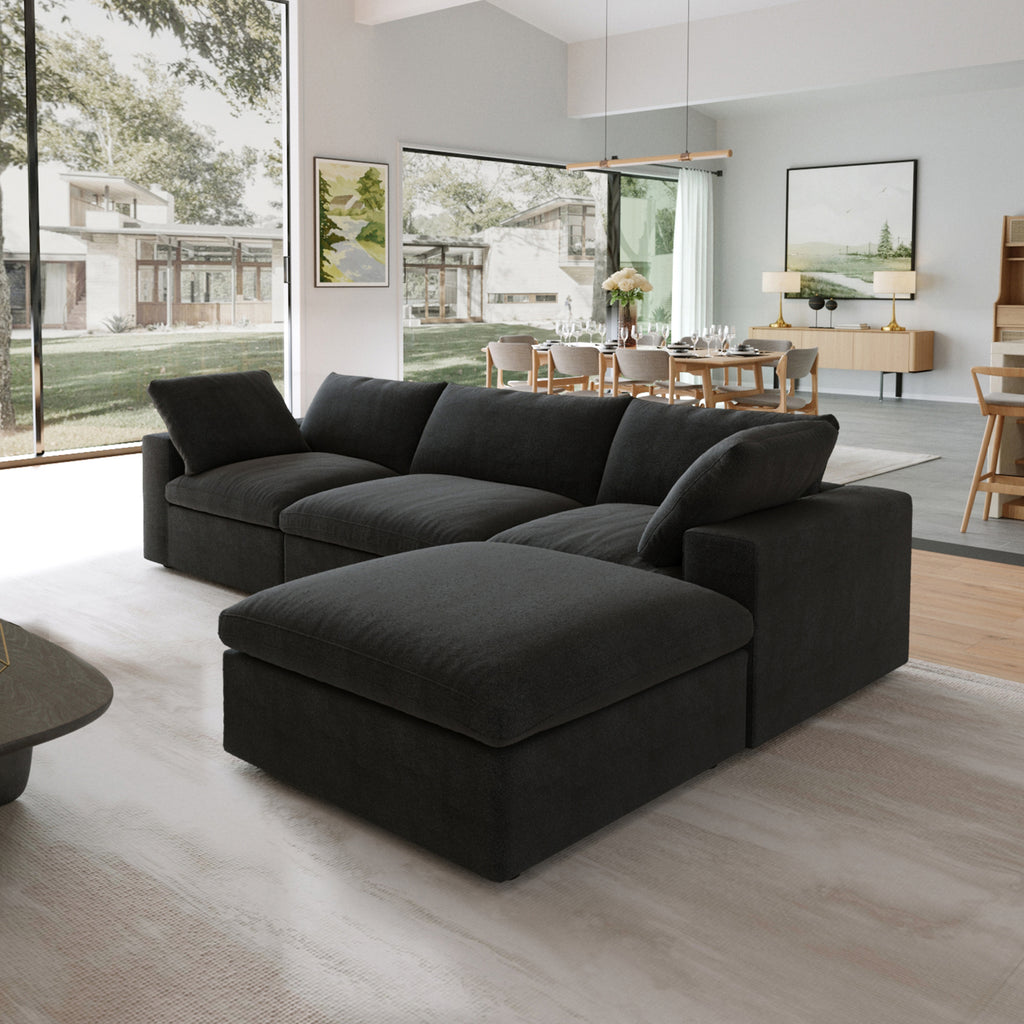 DOMUS Classic Modular 3-Seater Sectional in Black