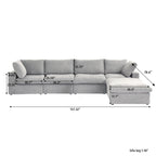 DOMUS Classic Modular 4-Seater Sectional in Gray