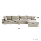 DOMUS Classic Modular 4-Seater Sectional in Khaki