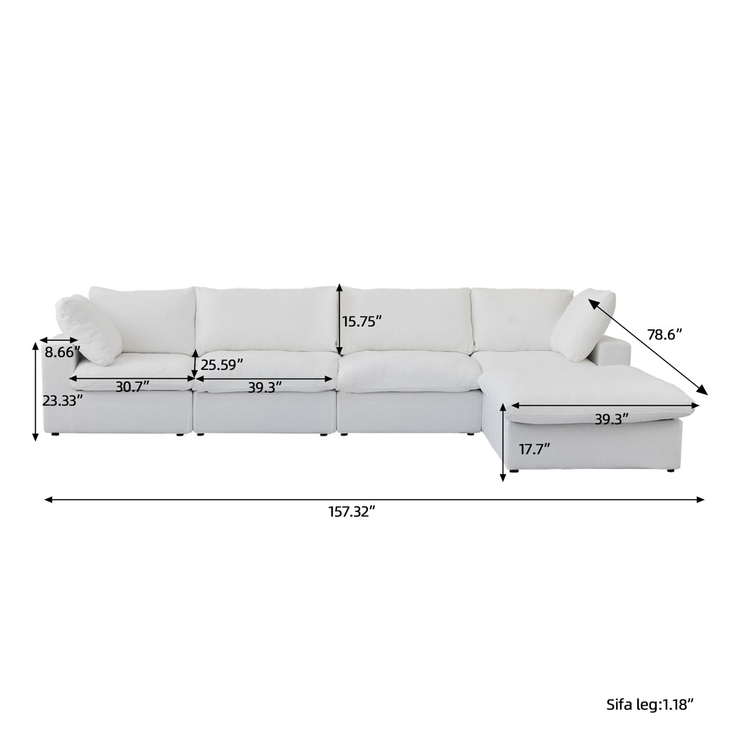 DOMUS Classic Modular 4-Seater Sectional in White