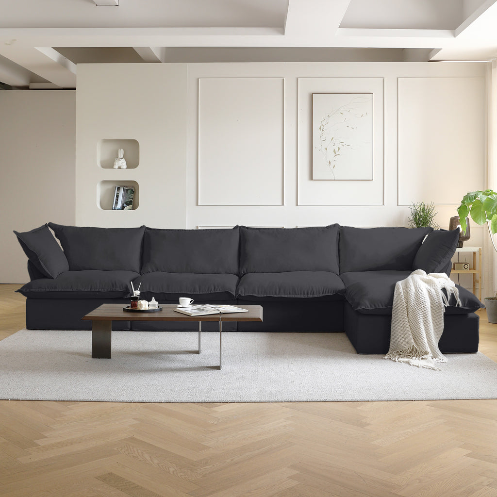 DOMUS Luxe Modular 4-Seater Sectional in Black