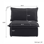 DOMUS Luxe Modular Armless Chair Module in Black