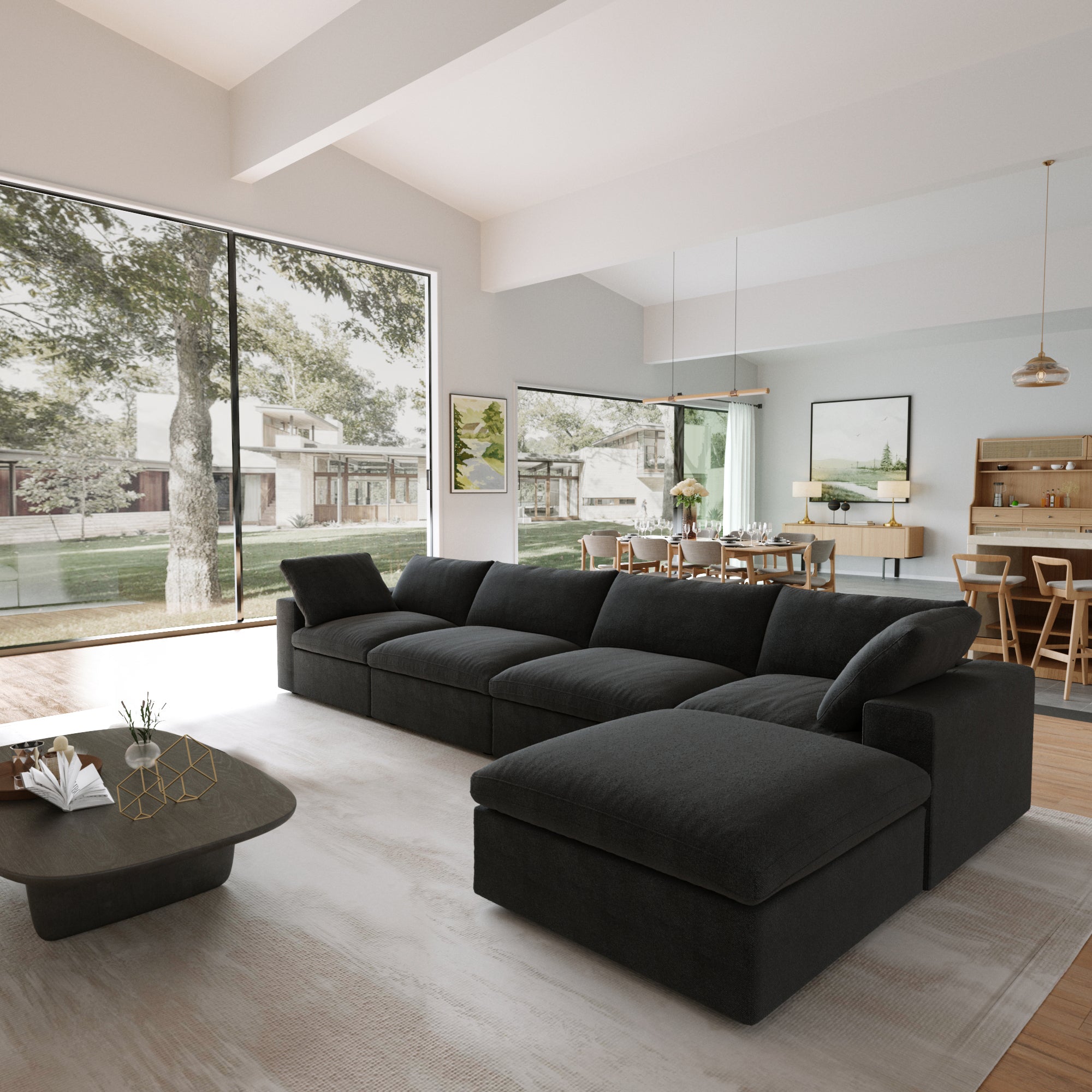 DOMUS Classic Modular 4-Seater Sectional in Black