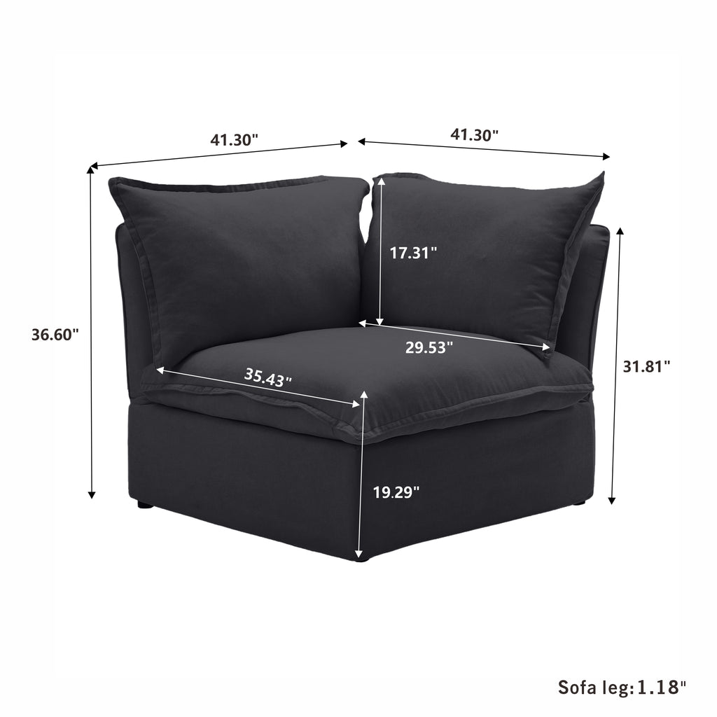 DOMUS Luxe Modular Corner Module in Black
