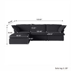 DOMUS Luxe Modular 3-Seater Sectional in Black