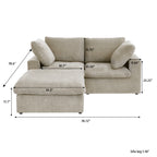 DOMUS Classic Modular 2-Seater Sectional in Khaki