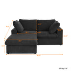 DOMUS Classic Modular 2-Seater Sectional in Black