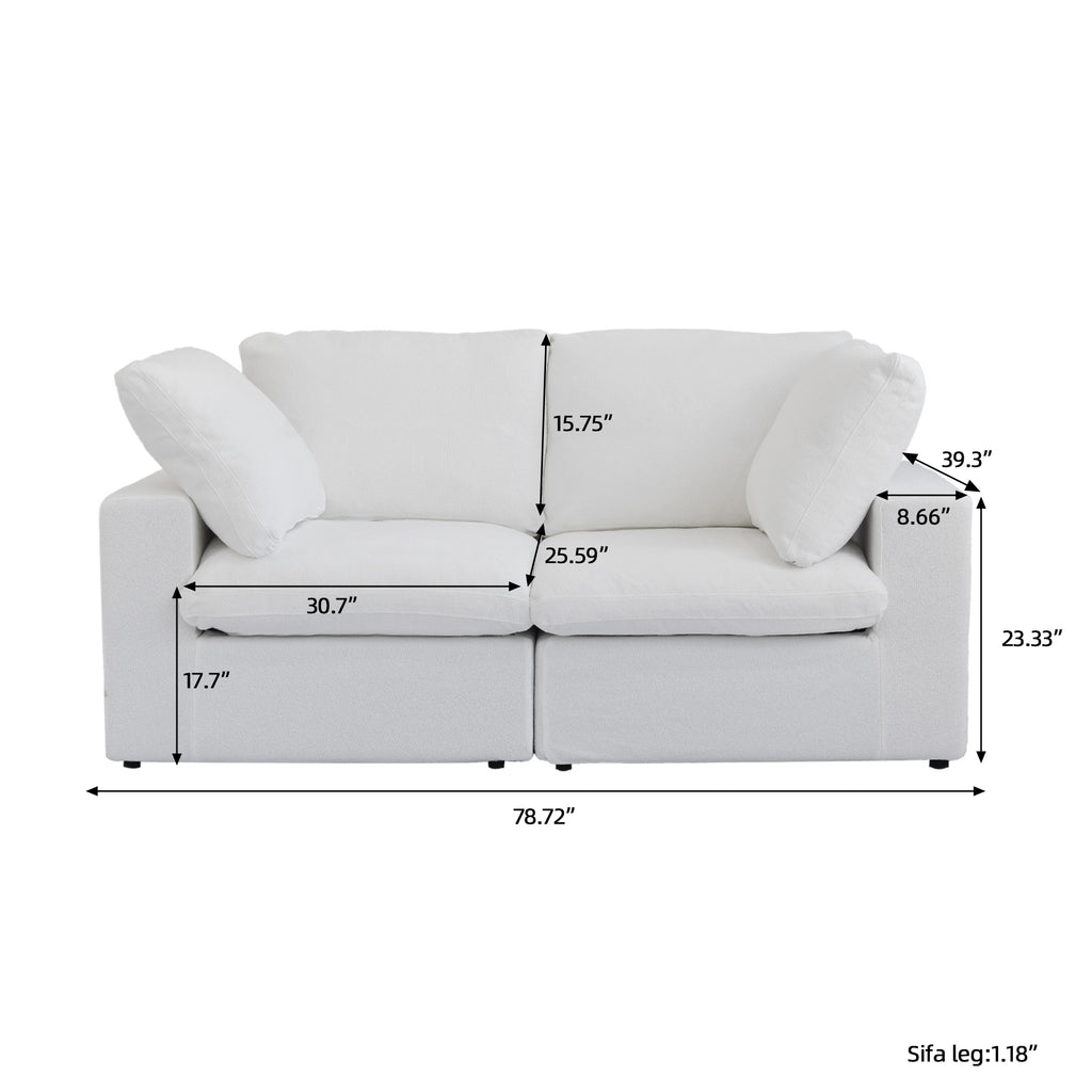 DOMUS Classic Modular 2-Seater Sofa in White