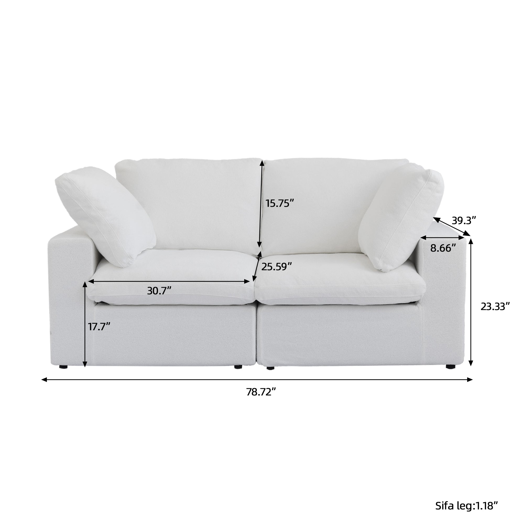 DOMUS Classic Modular 2-Seater Sofa in White