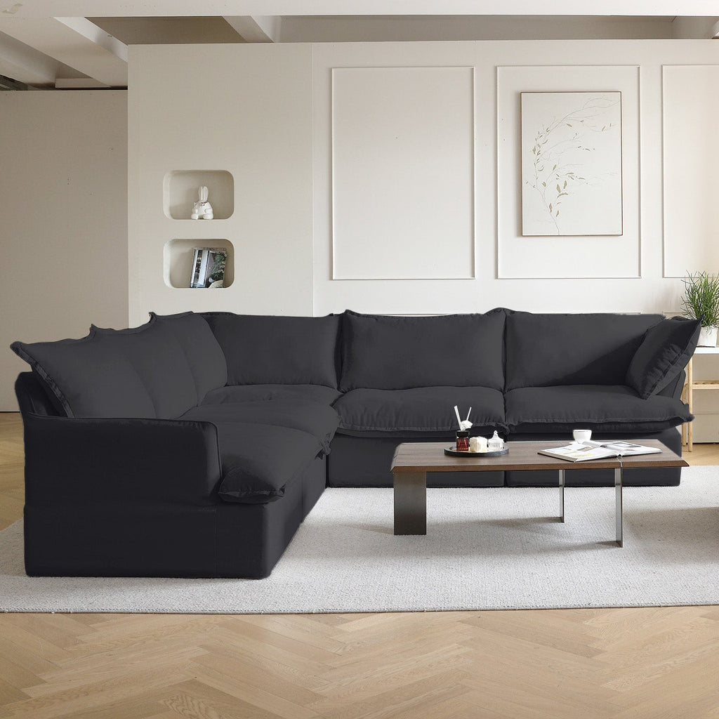 DOMUS Luxe Modular 5-Seater Corner Sectional in Black