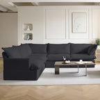 DOMUS Luxe Modular 5-Seater Corner Sectional in Black