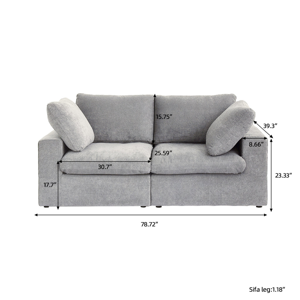DOMUS Classic Modular 2-Seater Sofa in Gray