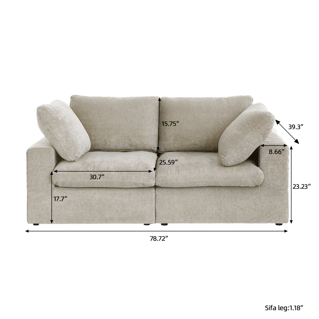 DOMUS Classic Modular 2-Seater Sofa in Khaki