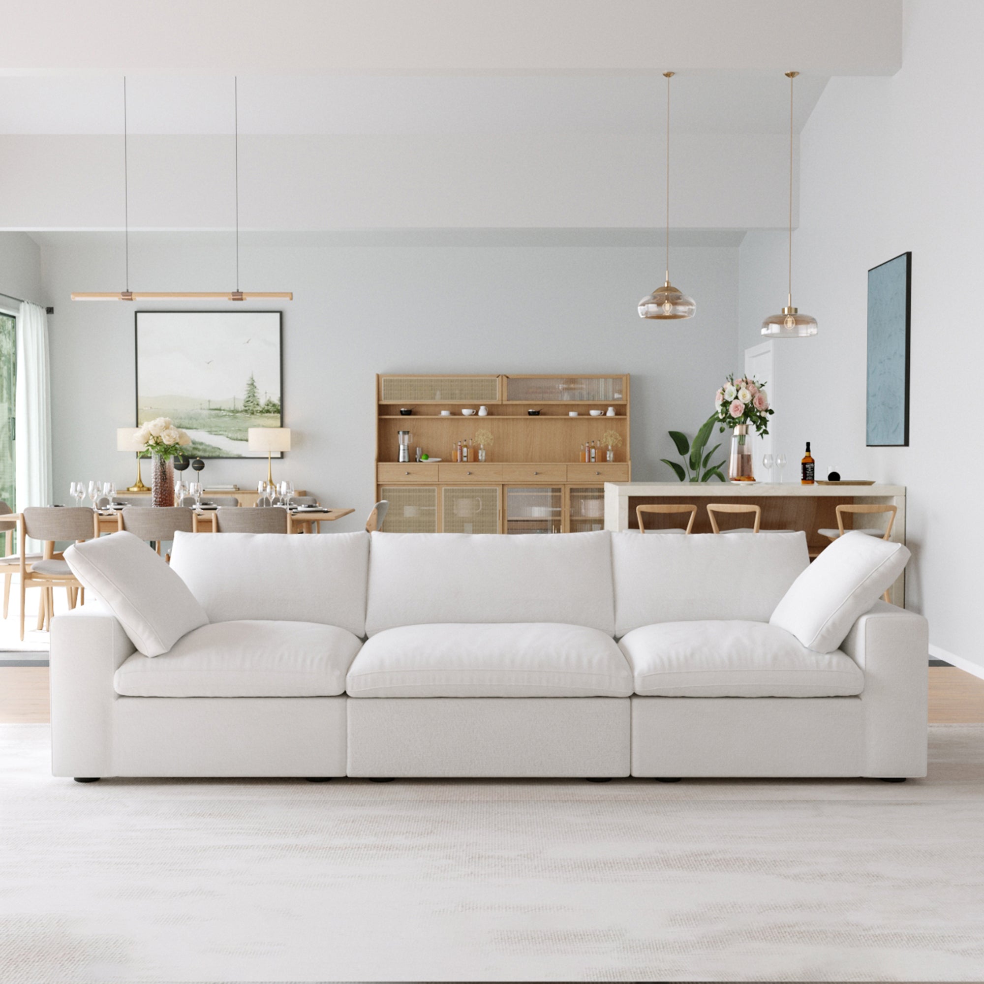 DOMUS Classic Modular 3-Seater Sofa in White