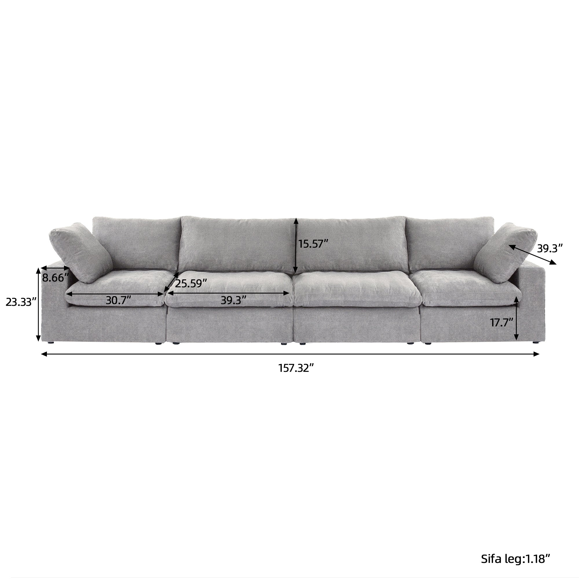 DOMUS Classic Modular 4-Seater in Gray