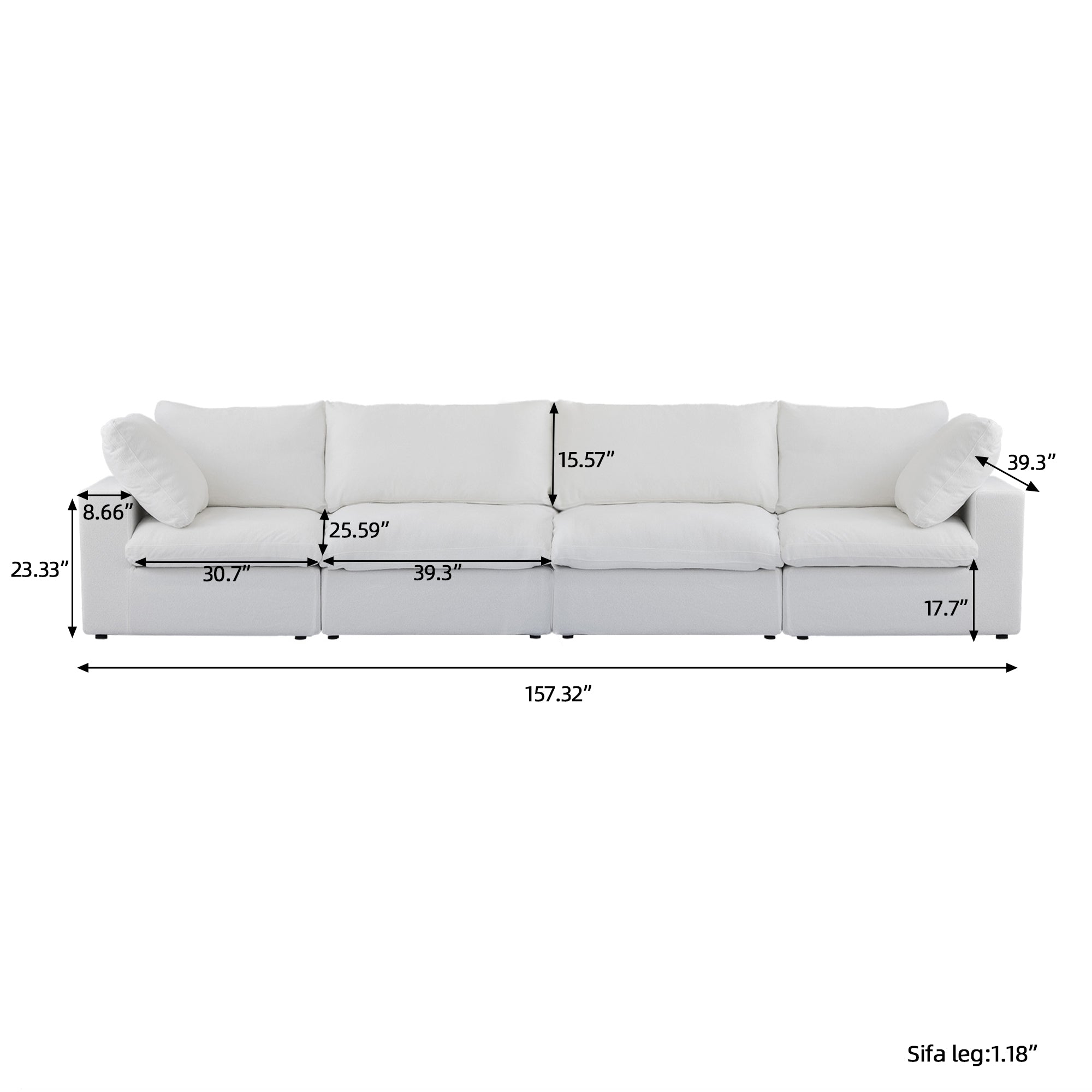 DOMUS Classic Modular 4-Seater in White