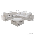 DOMUS Classic Modular 5-Seater Corner Sectional + Ottoman in White
