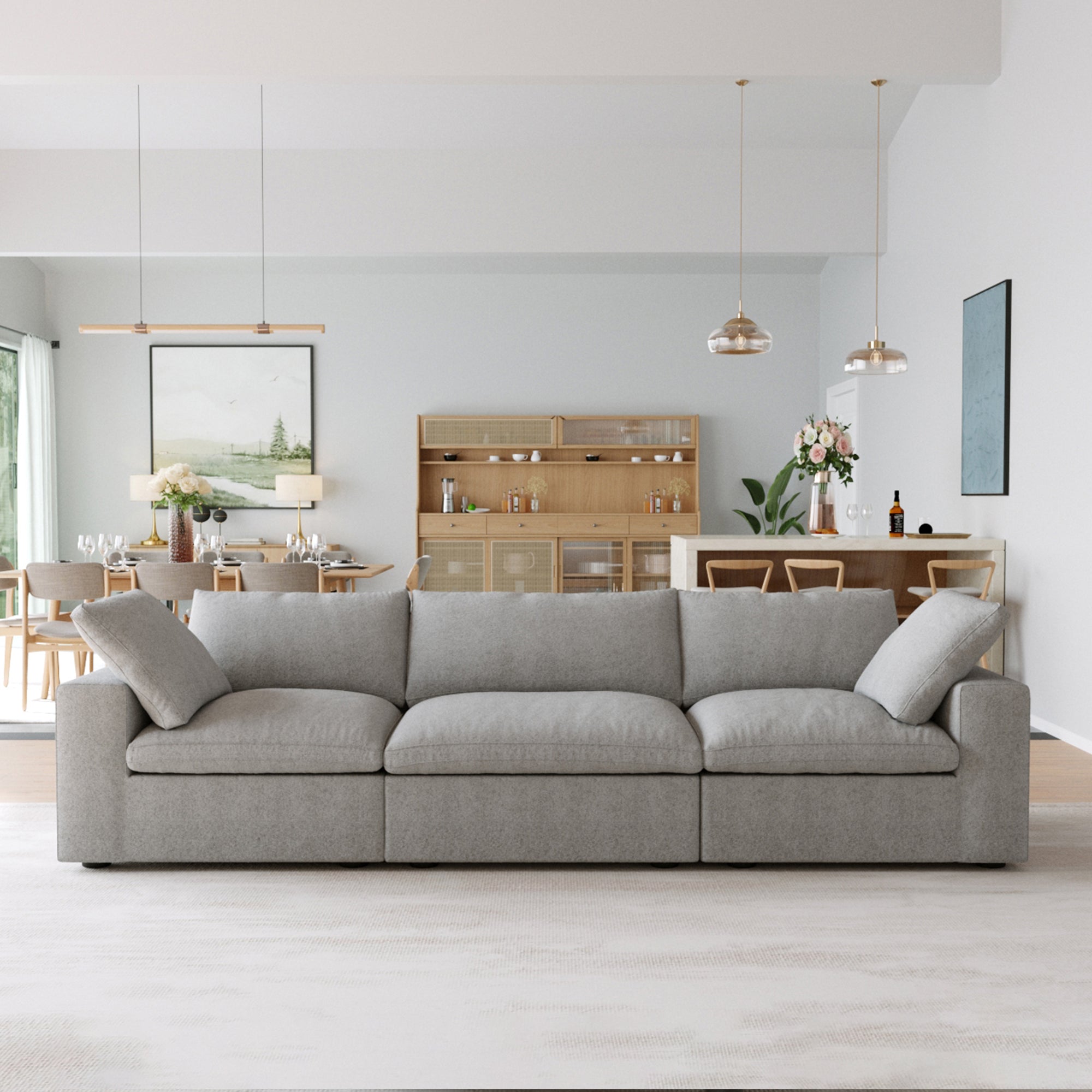 DOMUS Classic Modular 3-Seater Sofa in Gray