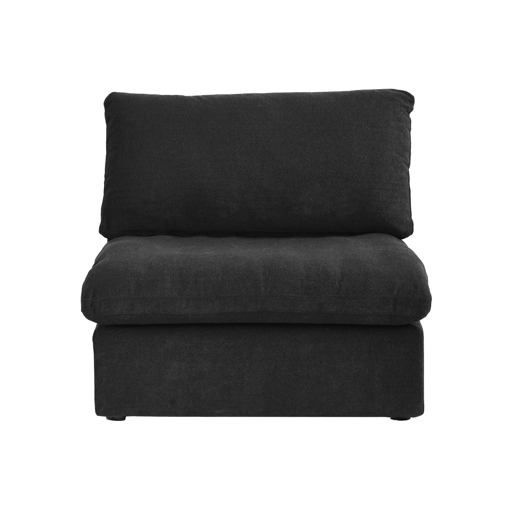 Slipcover Only - DOMUS Classic Armless/Median Piece in Black CloudWeave™
