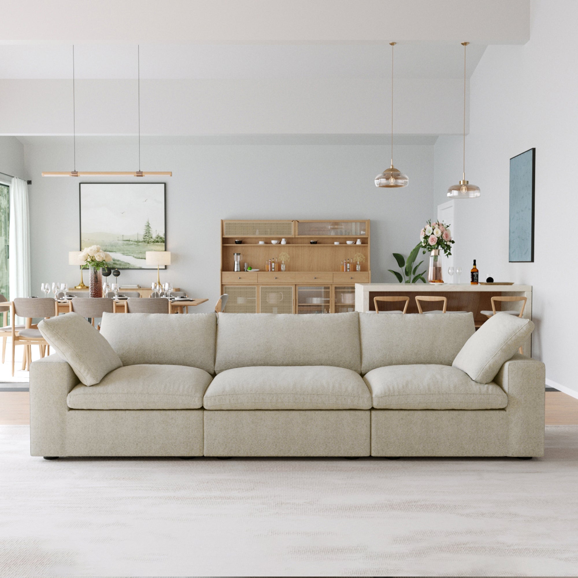 DOMUS Classic Modular 3-Seater Sofa in Khaki