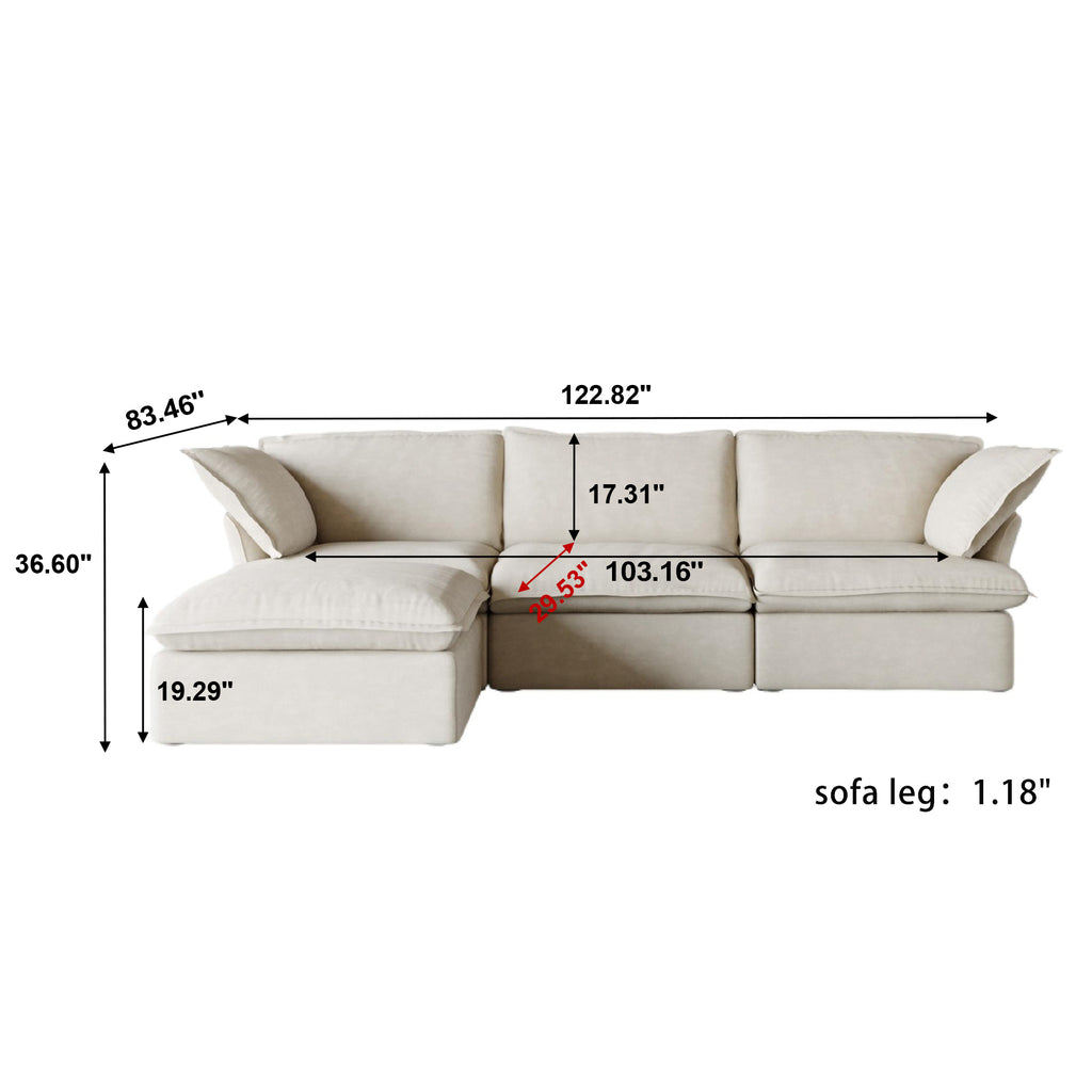 DOMUS Luxe Modular 3-Seater Sectional in Beige