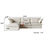 DOMUS Luxe Modular 3-Seater Sectional in Beige