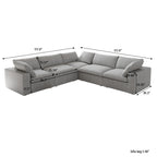 DOMUS Classic Modular 5-Seater Corner Sectional in Gray