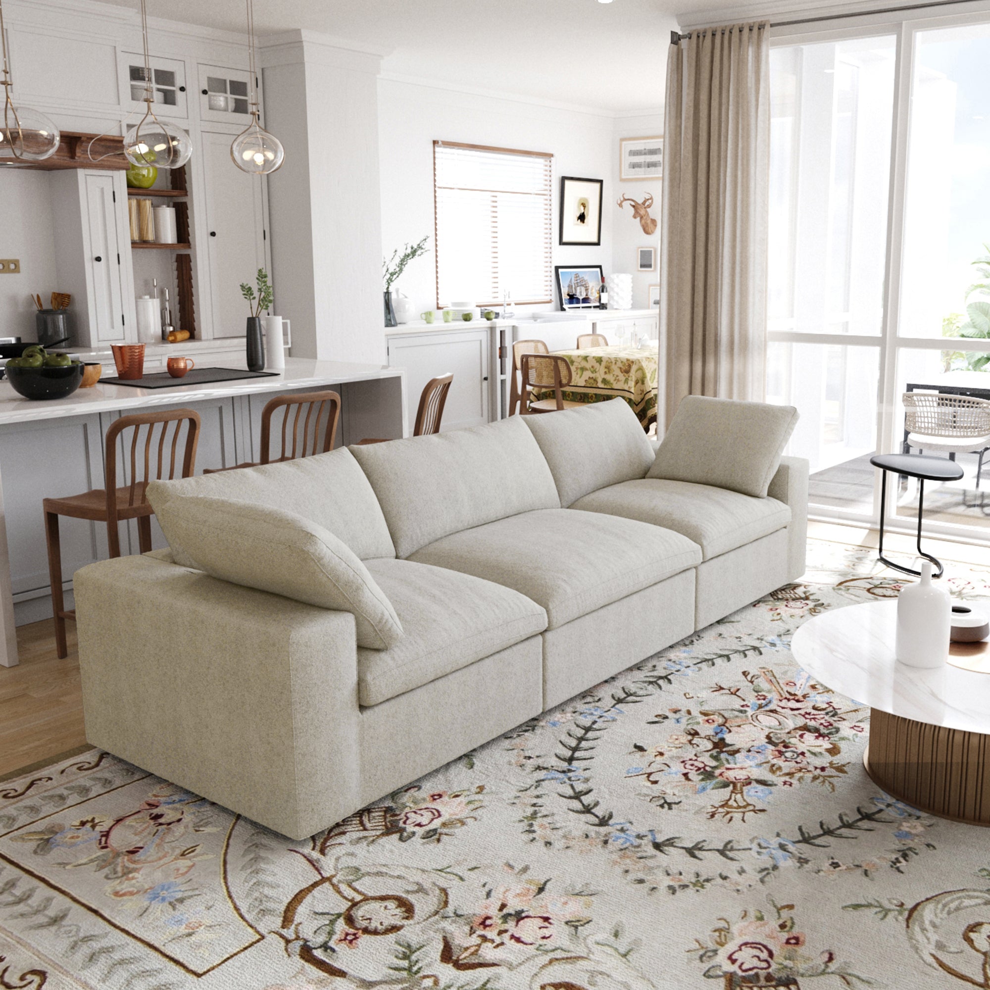 DOMUS Classic Modular 3-Seater Sofa in Khaki