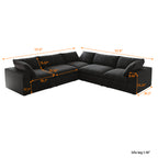 DOMUS Classic Modular 5-Seater Corner Sectional in Black