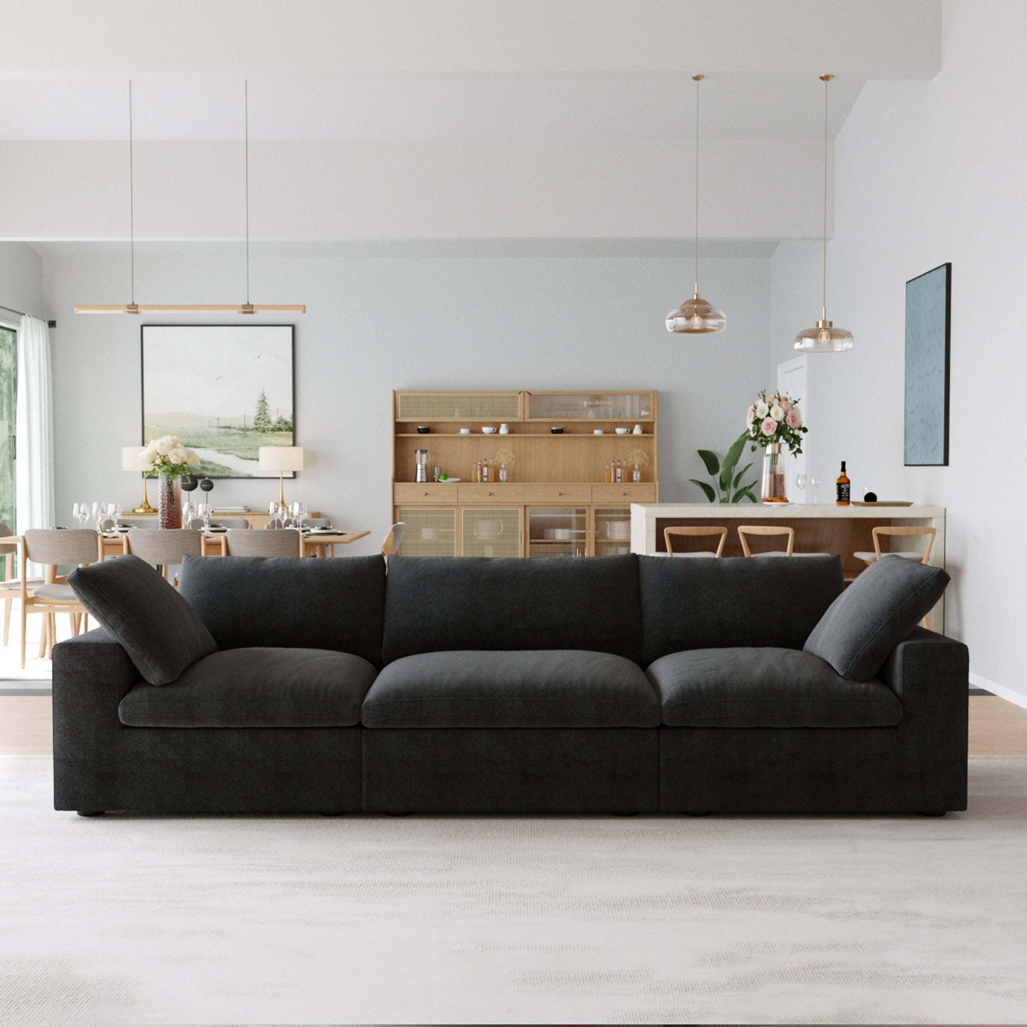 Slipcovers Only - DOMUS Classic 3 Seater Sofa in Black CloudWeave™