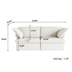 DOMUS Luxe Modular 2-Seater Sofa in White