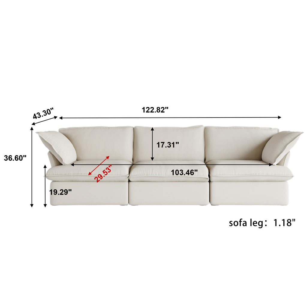 DOMUS Luxe Modular 3-Seater Sofa in Beige