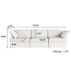 DOMUS Luxe Modular 3-Seater Sofa in White
