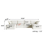 DOMUS Luxe Modular 4-Seater U-Sectional in White
