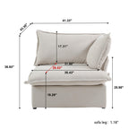 DOMUS Luxe Modular Left Arm Module in Beige