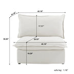 DOMUS Luxe Modular Armless Chair Module in White