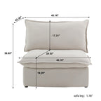 DOMUS Luxe Modular Armless Chair Module in Beige