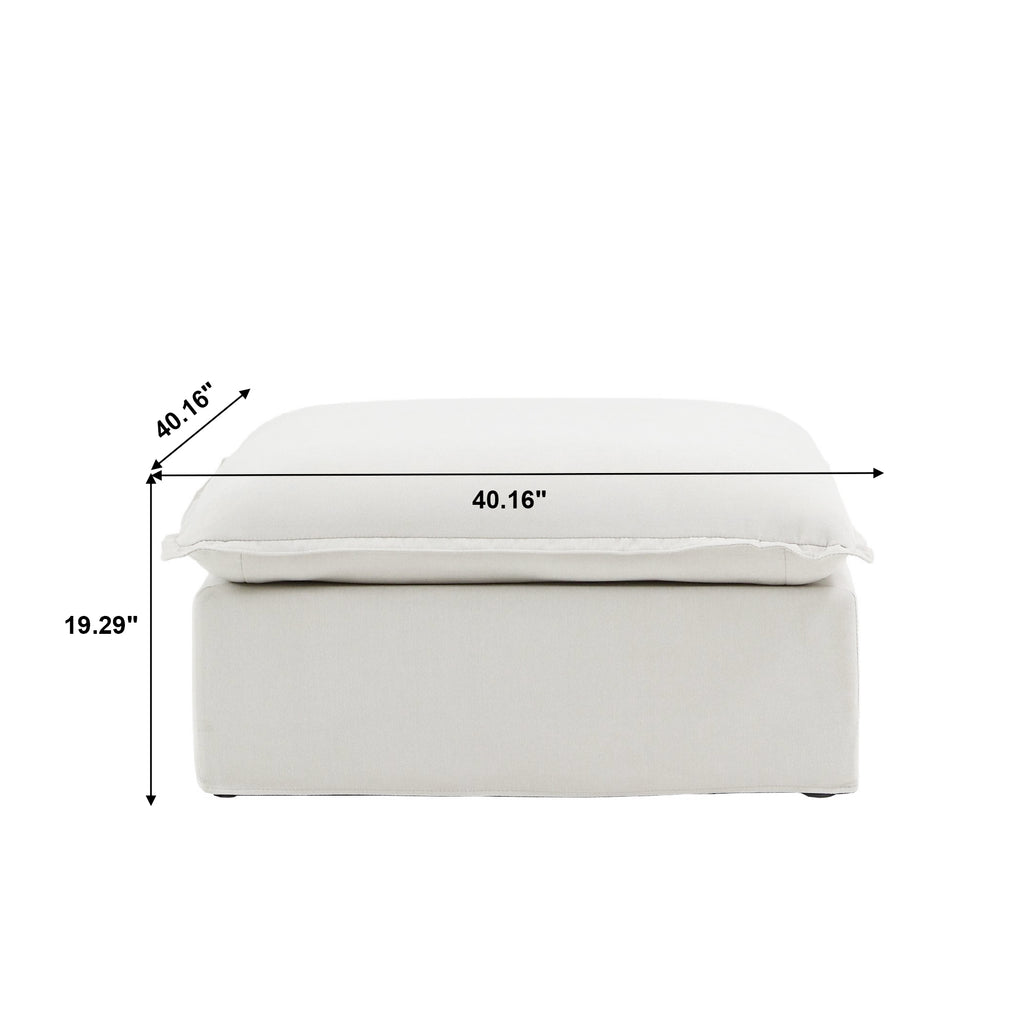DOMUS Luxe Modular Ottoman Module in White